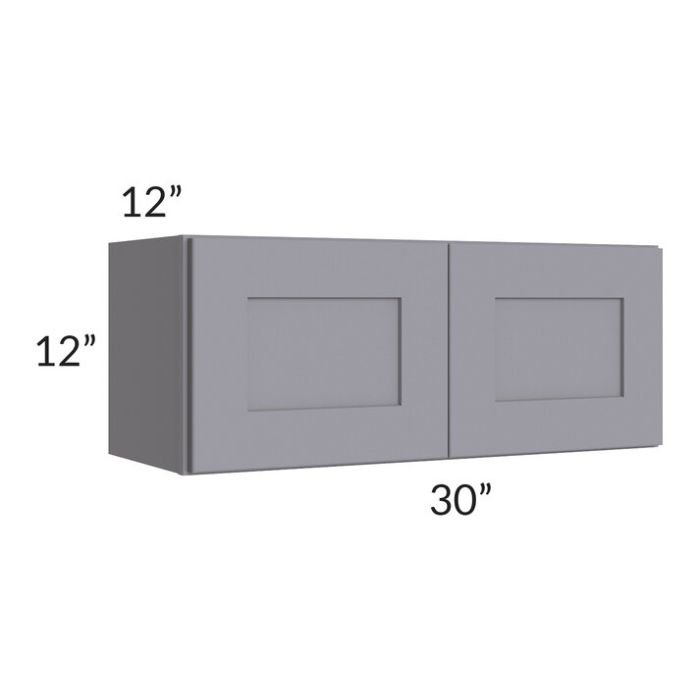 RTA Graphite Grey Shaker 30" x 12" Wall Cabinet with 1 Decorative End Panel