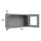 RTA Graphite Grey Shaker 30" x 18" Decorative Wall Cabinet with 1 Decorative End Panel