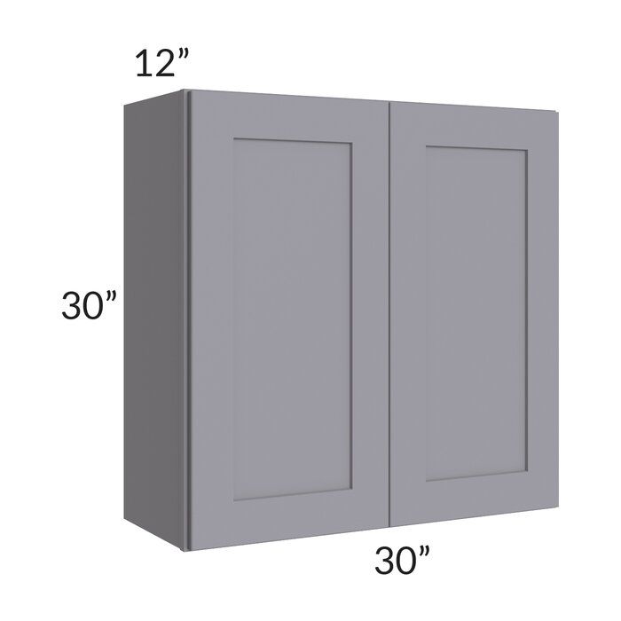 RTA Graphite Grey Shaker 30" x 30" Wall Cabinet with 2 Decorative End Panels