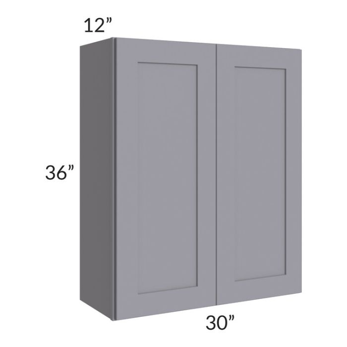 RTA Graphite Grey Shaker 30" x 36" Wall Cabinet with 2 Decorative End Panels