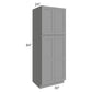 RTA Graphite Grey Shaker 30" x 84" x 24" Wall Pantry Cabinet with 2 Roll Out Trays