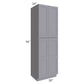 RTA Graphite Grey Shaker 30" x 96" x 24" Wall Pantry Cabinet with 2 Decorative End Panels and 2 Roll Out Trays