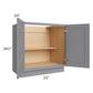 RTA Graphite Grey Shaker 33" Full Height Door Base Cabinet with 1 Decorative End Panel