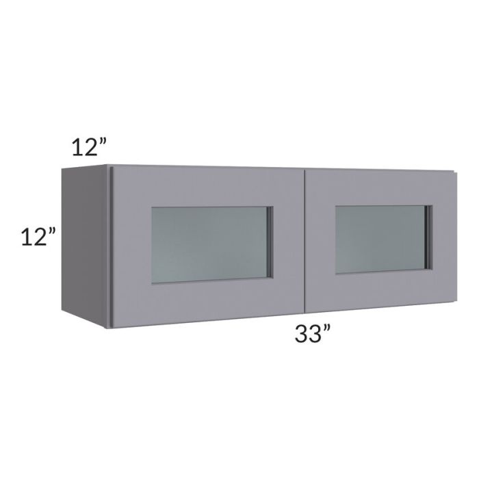 RTA Graphite Grey Shaker 33" x 12" Decorative Wall Cabinet with 1 Decorative End Panel