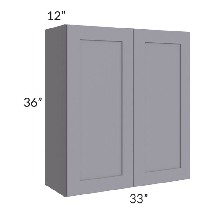 RTA Graphite Grey Shaker 33" x 36" Wall Cabinet with 1 Decorative End Panel