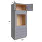 RTA Graphite Grey Shaker 33" x 84" x 24" Oven Cabinet