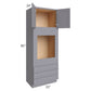 RTA Graphite Grey Shaker 33" x 90" x 24" Oven Cabinet