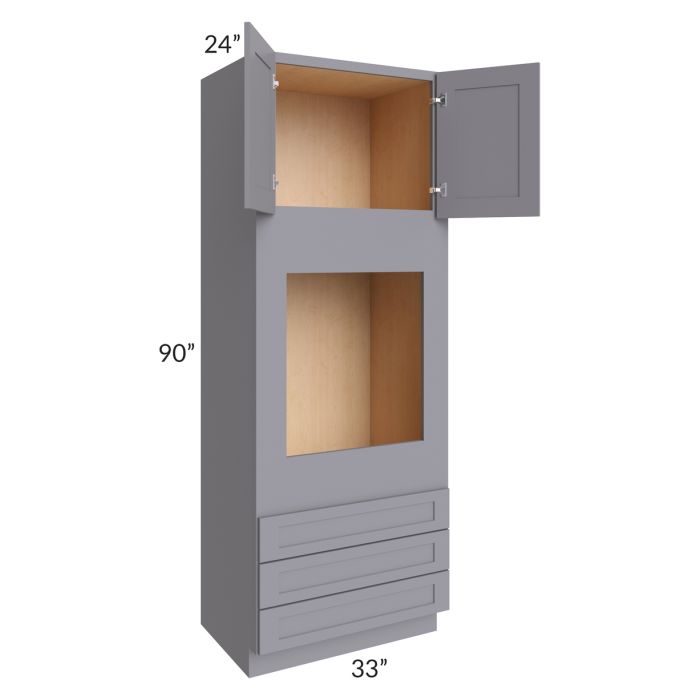 RTA Graphite Grey Shaker 33" x 90" x 24" Oven Cabinet