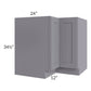 RTA Graphite Grey Shaker 36" Lazy Susan Base Cabinet