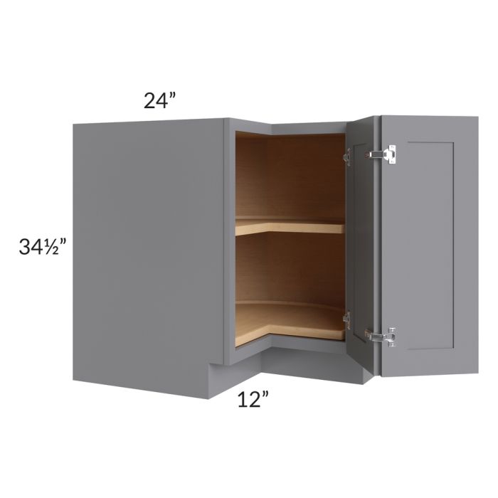 RTA Graphite Grey Shaker 36" Lazy Susan Base Cabinet