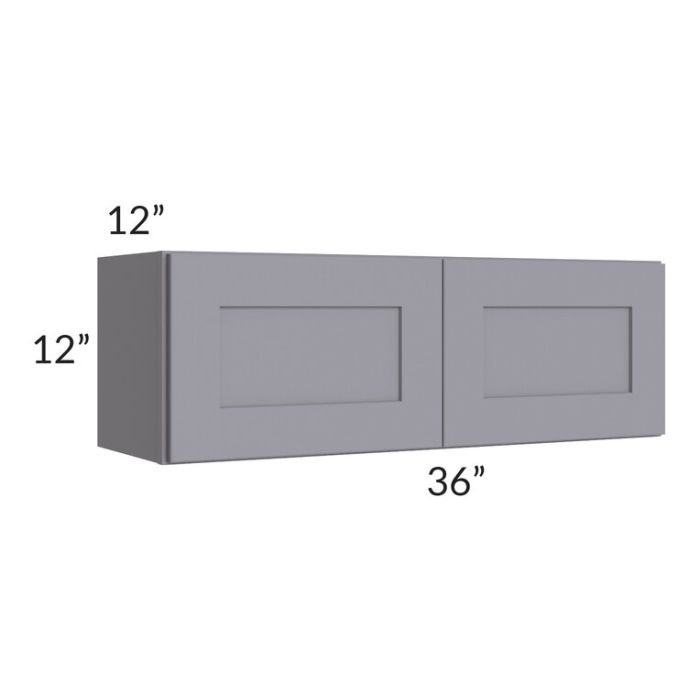 RTA Graphite Grey Shaker 36" x 12" Wall Cabinet with 1 Decorative End Panel