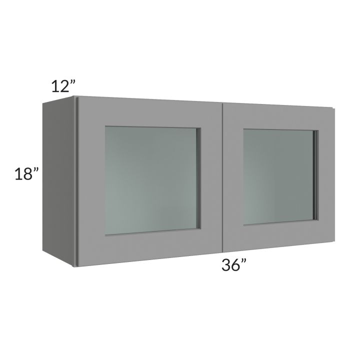 RTA Graphite Grey Shaker 36 " x 18" Decorative Wall Cabinet with 2 Decorative End Panels