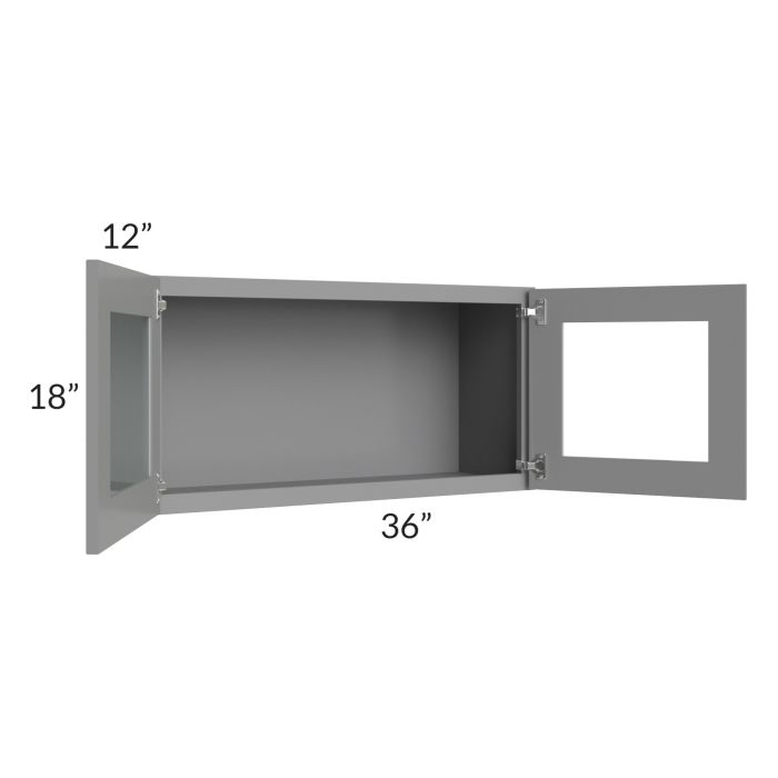 RTA Graphite Grey Shaker 36 " x 18" Decorative Wall Cabinet with 2 Decorative End Panels