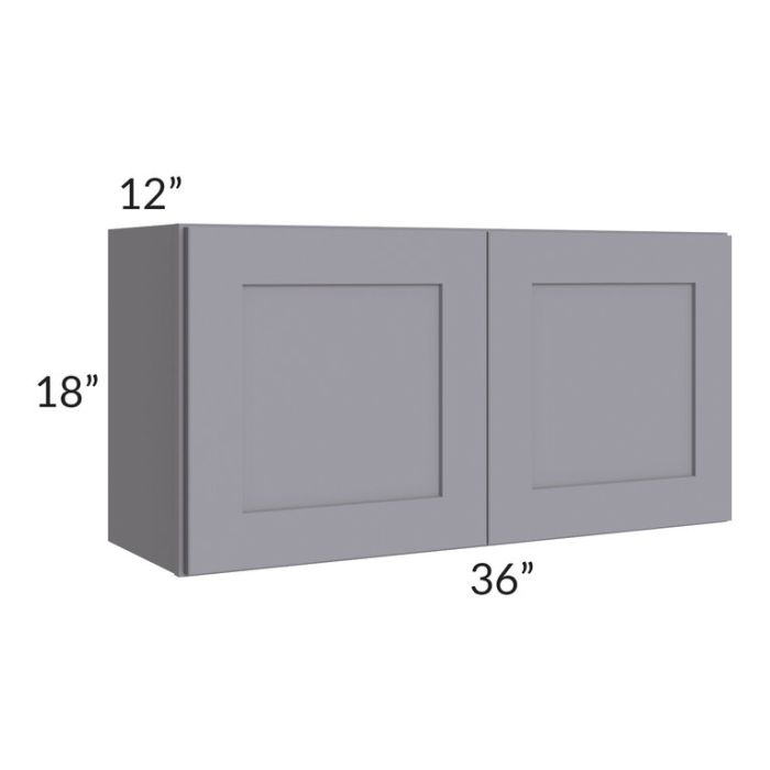 RTA Graphite Grey Shaker 36" x 18" Wall Cabinet with 2 Decorative End Panels