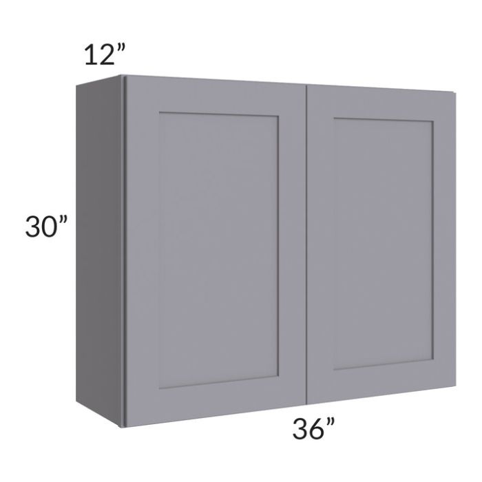 RTA Graphite Grey Shaker 36" x 30" Wall Cabinet with 2 Decorative End Panels