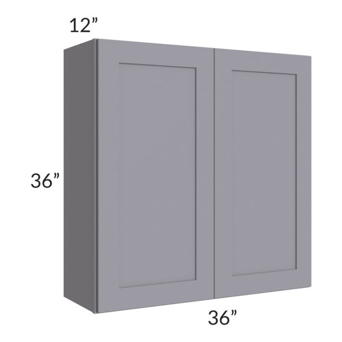 RTA Graphite Grey Shaker 36" x 36" Wall Cabinet with 2 Decorative End Panels