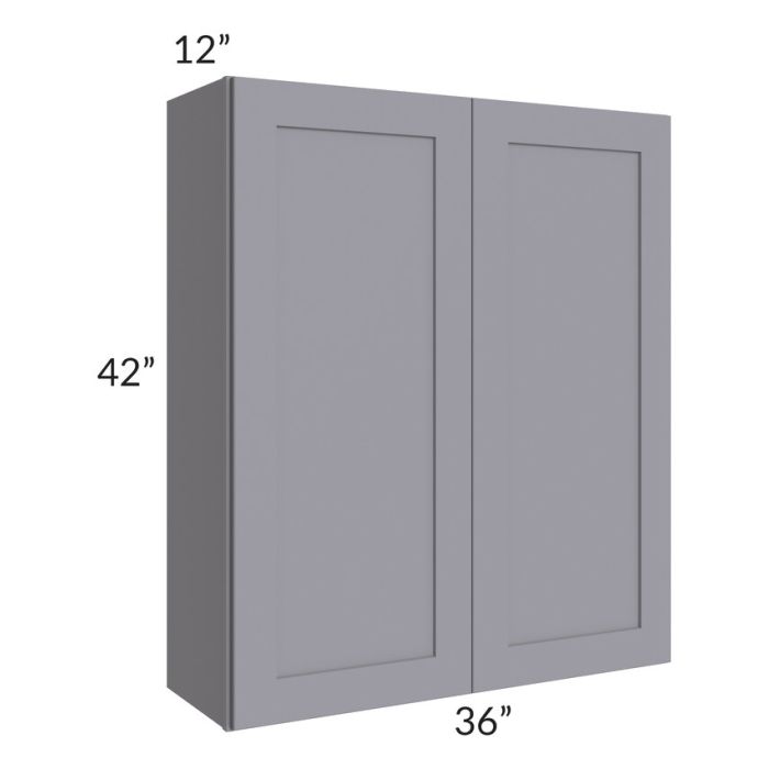 RTA Graphite Grey Shaker 36" x 42" Wall Cabinet with 2 Decorative End Panels