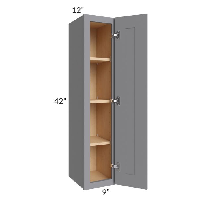RTA Graphite Grey Shaker 9" x 42" Wall Cabinet with 2 Decorative End Panels