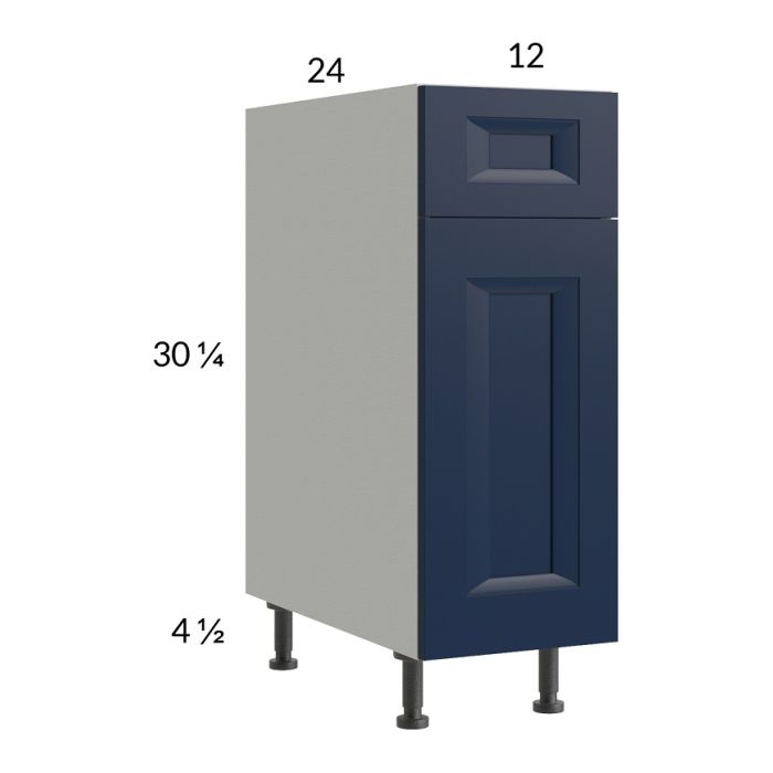 RTA Harbor Navy 12" Base Cabinet with 1 Finished End Panel