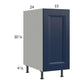 RTA Harbor Navy 15" Full Height Door Base Cabinet with 1 Finished End Panels