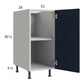 RTA Harbor Navy 15" Full Height Door Base Cabinet with 1 Finished End Panels