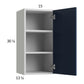 RTA Harbor Navy 15" x 30-1/4" Wall Cabinet with 1 Finished End Panel