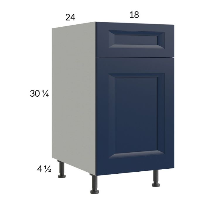 RTA Harbor Navy 18" Base Cabinet with 1 Finished End Panel