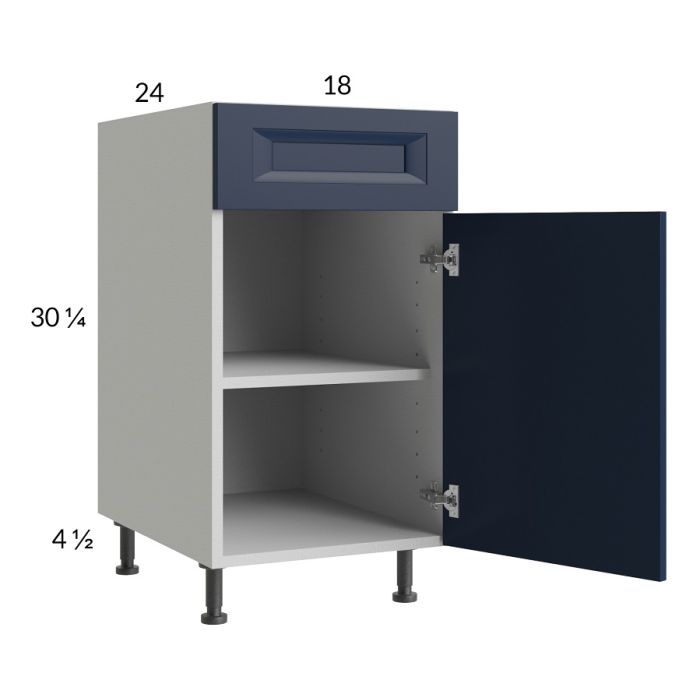 RTA Harbor Navy 18" Base Cabinet with 1 Finished End Panel