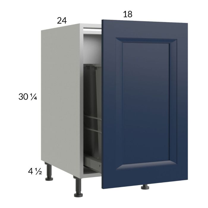 RTA Harbor Navy 18" Full Height Door Base Cabinet with Single Trashcan Pullout