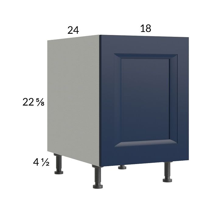 RTA Harbor Navy 18" Full Height Door Desk Base Cabinet with 1 Finished End Panel
