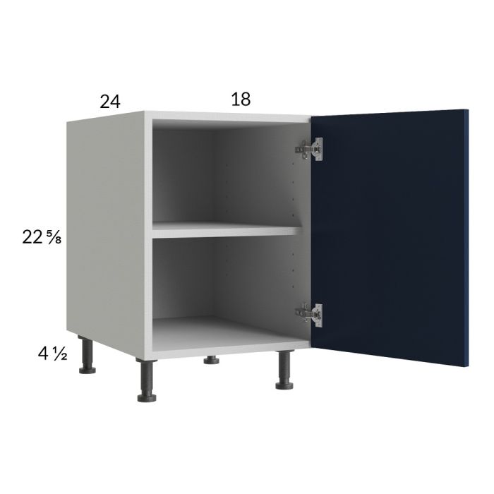 RTA Harbor Navy 18" Full Height Door Desk Base Cabinet with 1 Finished End Panel