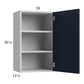 RTA Harbor Navy 18" x 30-1/4" Wall Cabinet with 1 Finished End Panel