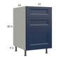 RTA Harbor Navy 21" 3-Drawer Base Cabinet with 1 Finished End Panel