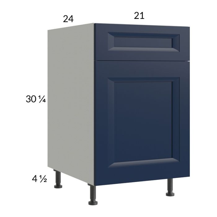 RTA Harbor Navy 21" Base Cabinet with 1 Finished End Panel