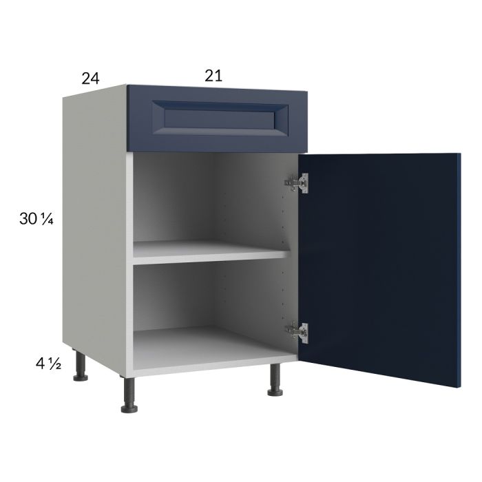 RTA Harbor Navy 21" Base Cabinet with 1 Finished End Panel