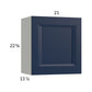 RTA Harbor Navy 21" x 22-5/8" Wall Cabinet with 1 Finished End Panel