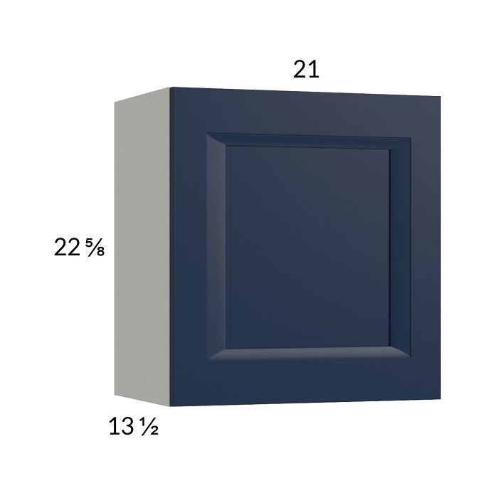 RTA Harbor Navy 21" x 22-5/8" Wall Cabinet with 1 Finished End Panel
