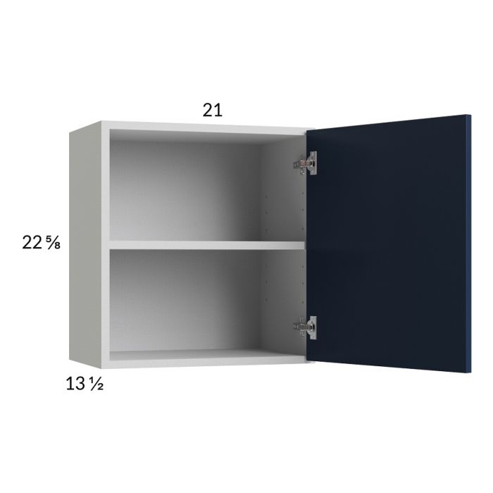 RTA Harbor Navy 21" x 22-5/8" Wall Cabinet with 1 Finished End Panel