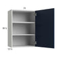 RTA Harbor Navy 21" x 30-1/4" Wall Cabinet with 1 Finished End Panel