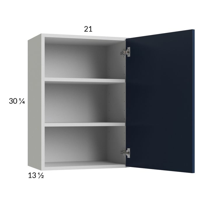 RTA Harbor Navy 21" x 30-1/4" Wall Cabinet with 1 Finished End Panel