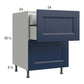 RTA Harbor Navy 24" 2-Drawer Base Cabinet with 1 Inner Drawer with 1 Finished End Panel