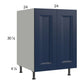 RTA Harbor Navy 24" Full Height Door Base Cabinet with 1 Finished End Panel