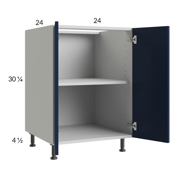 RTA Harbor Navy 24" Full Height Door Base Cabinet with 1 Finished End Panel