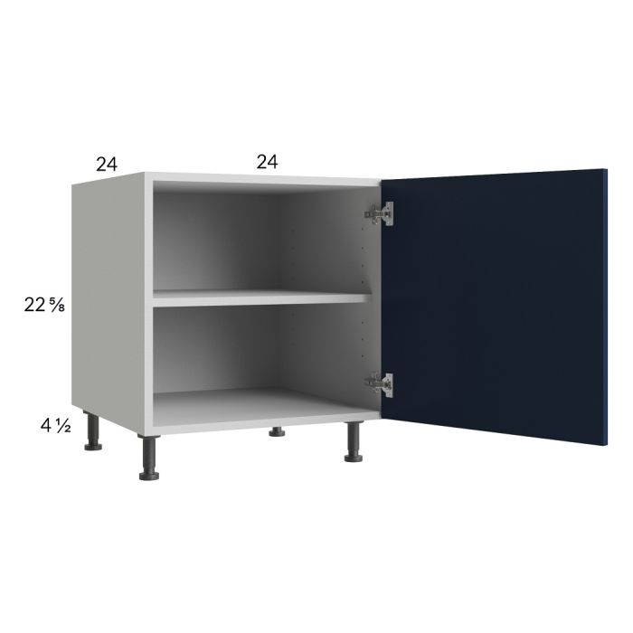 RTA Harbor Navy 24" Full Height Door Desk Base Cabinet with 1 door with 2 Finished End Panels