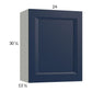 RTA Harbor Navy 24" x 30-1/4" Wall Cabinet with 1 Door and 2 Finished End Panels