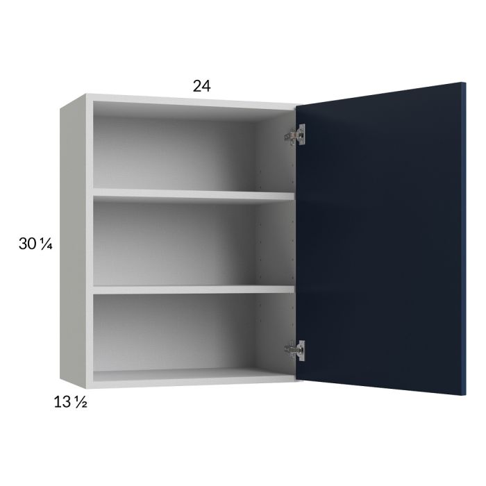 RTA Harbor Navy 24" x 30-1/4" Wall Cabinet with 1 Door and 2 Finished End Panels