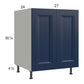 RTA Harbor Navy 27" Full Height Door Base Cabinet with 1 Finished End Panel
