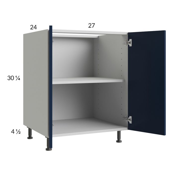 RTA Harbor Navy 27" Full Height Door Base Cabinet with 1 Finished End Panel