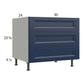 RTA Harbor Navy 30" 3-Drawer Desk Base Cabinet with 2 Finished End Panels