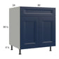 RTA Harbor Navy 30" Base Cabinet with 1 Finished End Panel